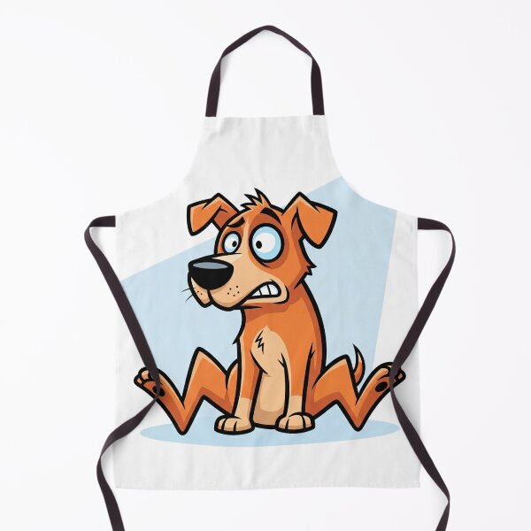 Item preview, Nervous Funny Dog Cartoon Illustration designed and sold by i1ovedogs.