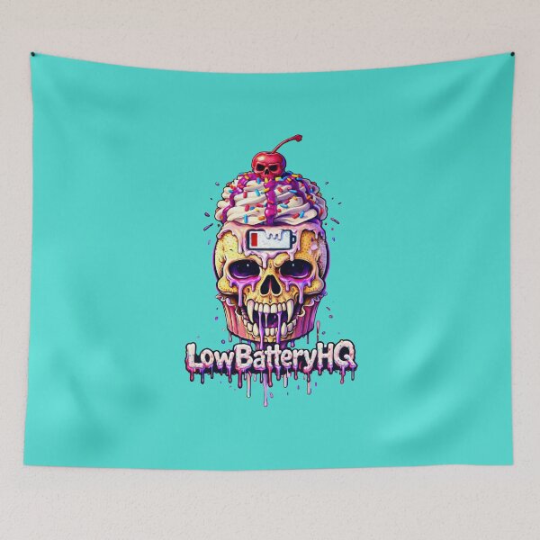 Item preview, LowBatteryHQ Cupcake Skull – Sweet but Drained Gothic Streetwear Art designed and sold by LowBatteryHQ.