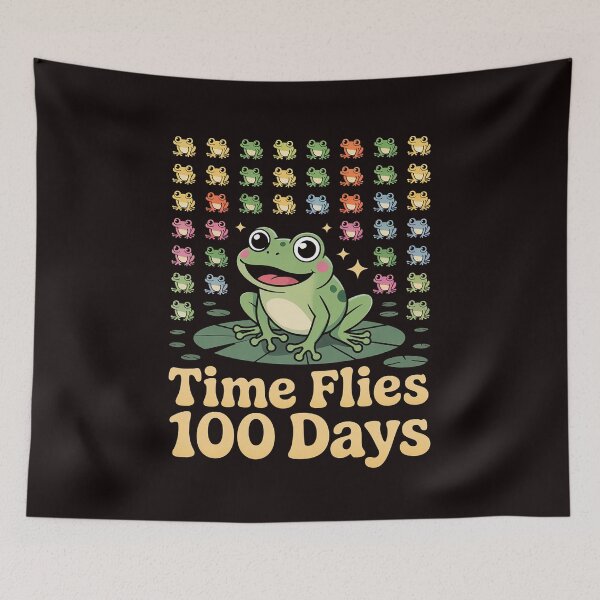 Item preview, Time Flies 100 Days Of School Frog Toad Teacher Kidergarten designed and sold by Trendeco.