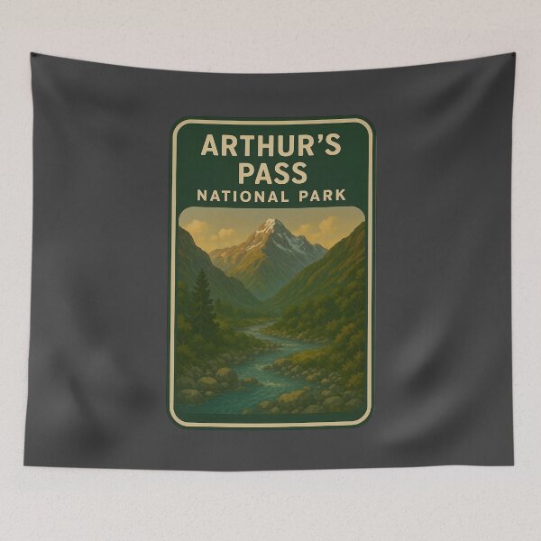Item preview, New Zealand National Parks Art: Arthur’s Pass designed and sold by PinUpPizzazz.