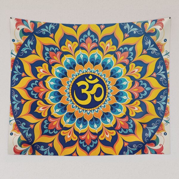 Item preview, A vibrant Mandala Design with an Aum (Om) at the center designed and sold by ShaDeS-AI-Art.