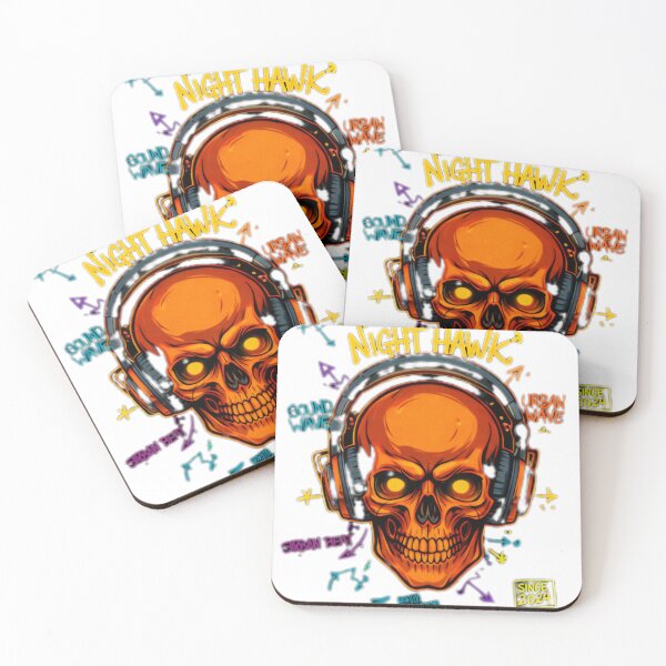 Item preview, Night Hawk Urban Skull - Cyberpunk Neon Streetwear DJ Design designed and sold by musabadam2013.