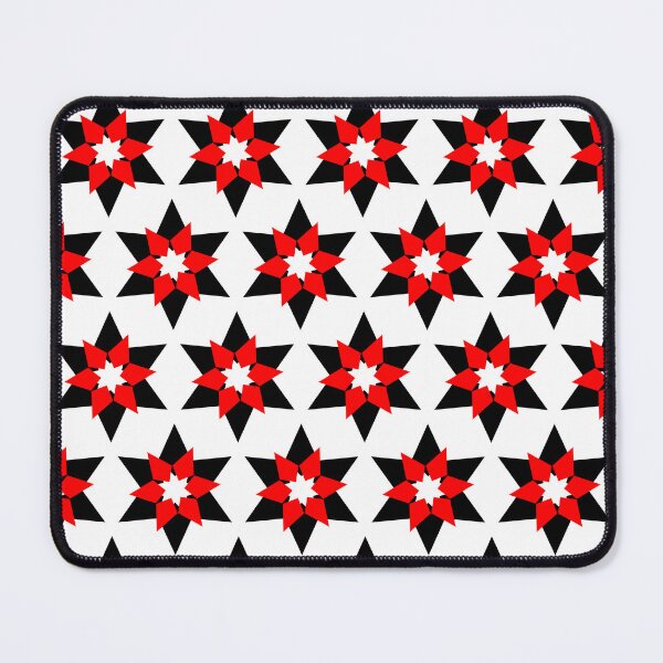 Item preview, Crimson Shuriken - Red & Black Geometric Star Pattern designed and sold by The Nomadic Designs.