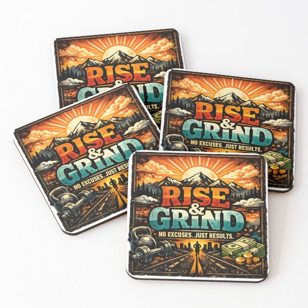 Item preview, Rise & Grind - Vintage Style Motivation for Fitness & Success designed and sold by watshgifts.