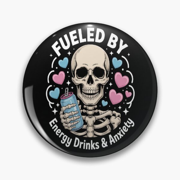 Item preview, Fueled By Energy Drinks & Anxiety Skull Drink Apparel designed and sold by CottonCandyPrin.