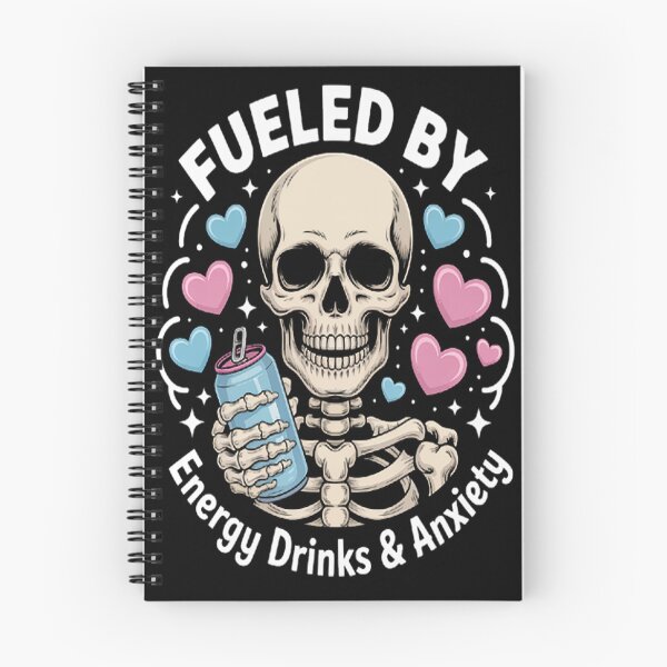 Item preview, Fueled By Energy Drinks & Anxiety Skull Drink Apparel designed and sold by CottonCandyPrin.