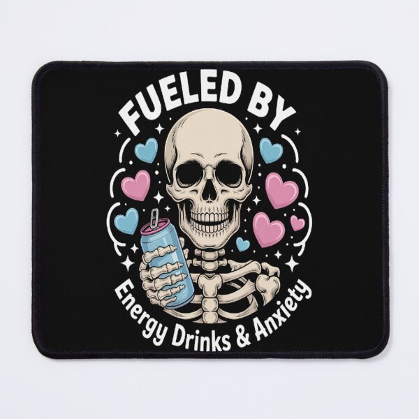 Item preview, Fueled By Energy Drinks & Anxiety Skull Drink Apparel designed and sold by CottonCandyPrin.