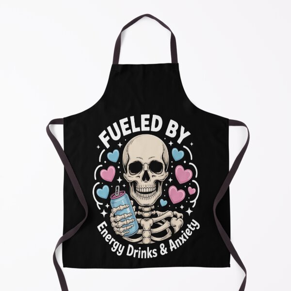 Item preview, Fueled By Energy Drinks & Anxiety Skull Drink Apparel designed and sold by CottonCandyPrin.