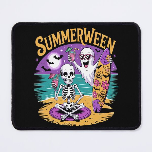 Item preview, Summerween Skeleton Ghost Beach Party Halloween Vibes designed and sold by HaiharryCartoon.
