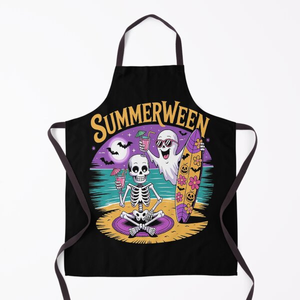 Item preview, Summerween Skeleton Ghost Beach Party Halloween Vibes designed and sold by HaiharryCartoon.