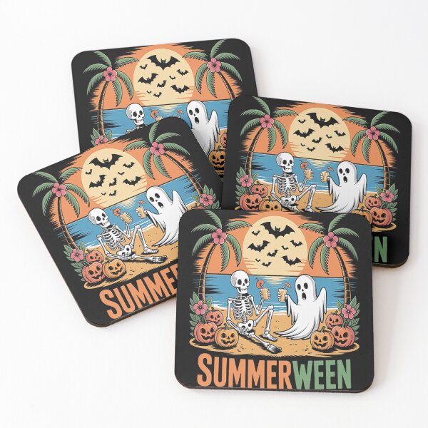 Item preview, Summerween Skeleton Ghost Beach Spooky Halloween designed and sold by HaiharryCartoon.