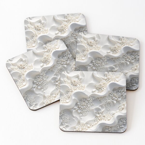 Item preview, Ivory Paper Bloom Relief designed and sold by Kaleidoscope Print.