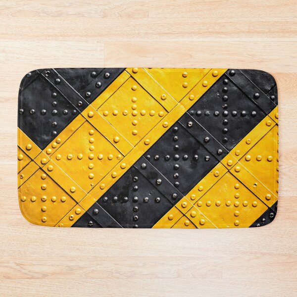 Item preview, Riveted Hazard Stripe Steel designed and sold by Kaleidoscope Print.