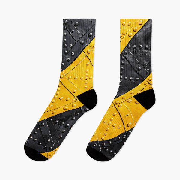 Item preview, Riveted Hazard Stripe Steel designed and sold by Kaleidoscope Print.