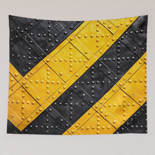 Item preview, Riveted Hazard Stripe Steel designed and sold by Kaleidoscope Print.