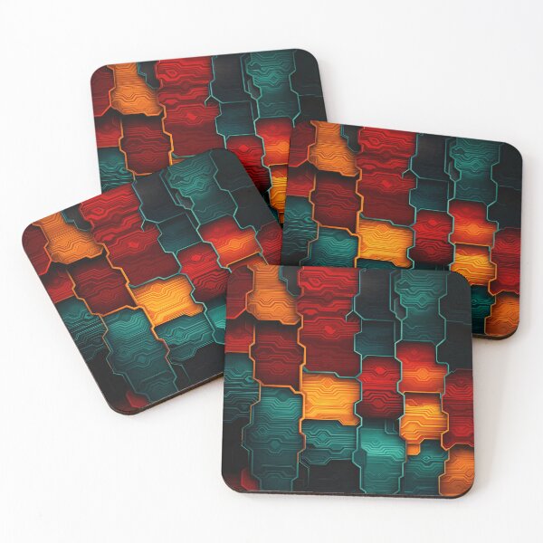 Item preview, Neon Circuit Mosaic designed and sold by Kaleidoscope Print.
