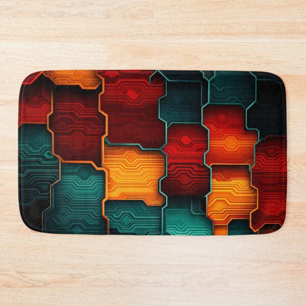 Item preview, Neon Circuit Mosaic designed and sold by Kaleidoscope Print.