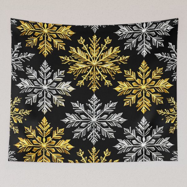 Item preview, Gold & Silver Snowflakes designed and sold by Kaleidoscope Print.
