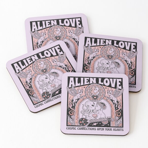 Item preview, Psychedelic Alien Love Cosmic Connections Art Nouveau designed and sold by zzz888.