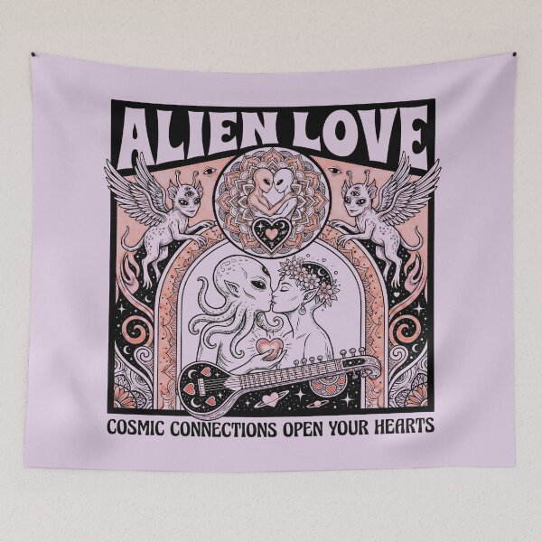 Item preview, Psychedelic Alien Love Cosmic Connections Art Nouveau designed and sold by zzz888.