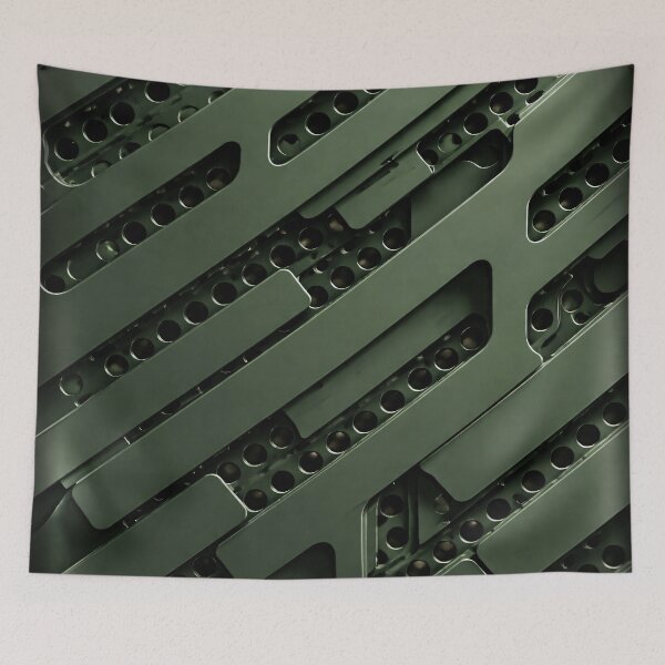 Aperçu de l'œuvre Olive Industrial Grid créée et vendue par Kaleidoscope Print.