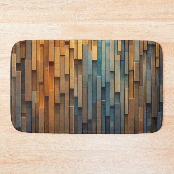 Item preview, Amber & Teal Wood Mosaic designed and sold by Kaleidoscope Print.