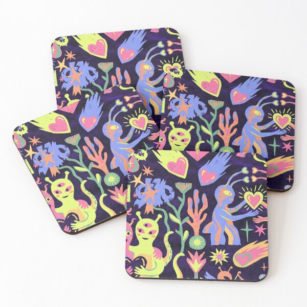 Item preview, Neon Psychedelic Alien Love Cosmic Pattern designed and sold by zzz888.