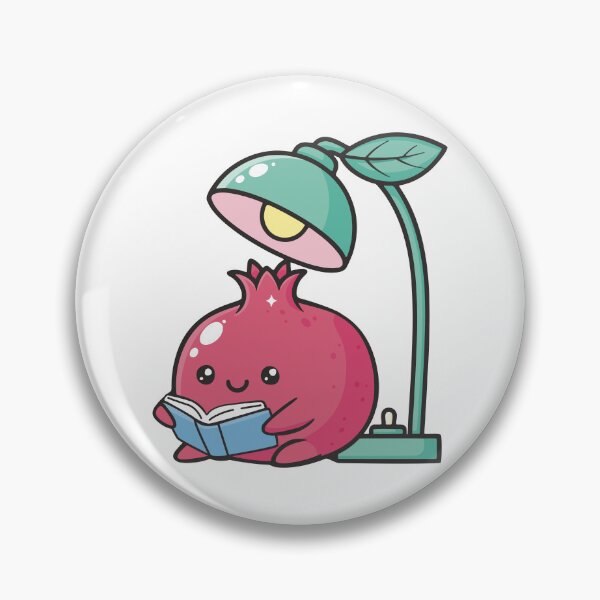 Item preview, Cute Pomegranate Reading a Book, Kawaii Study Illustration designed and sold by littleflabby.