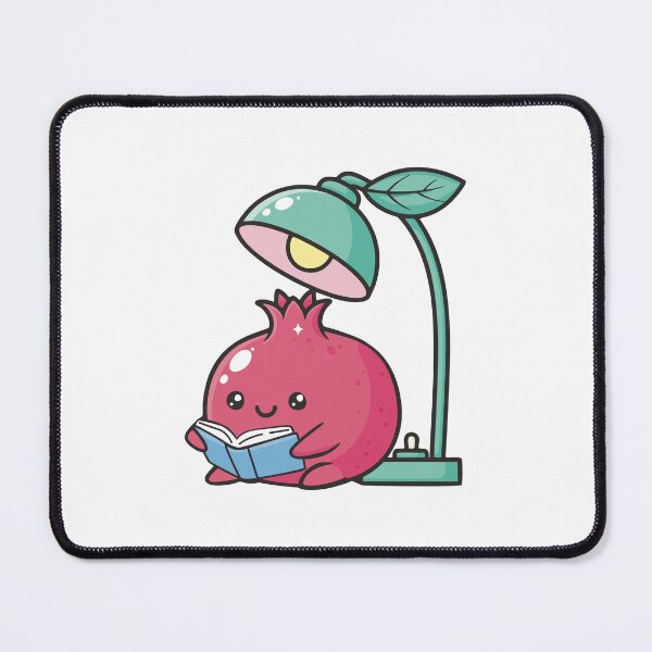 Item preview, Cute Pomegranate Reading a Book, Kawaii Study Illustration designed and sold by littleflabby.