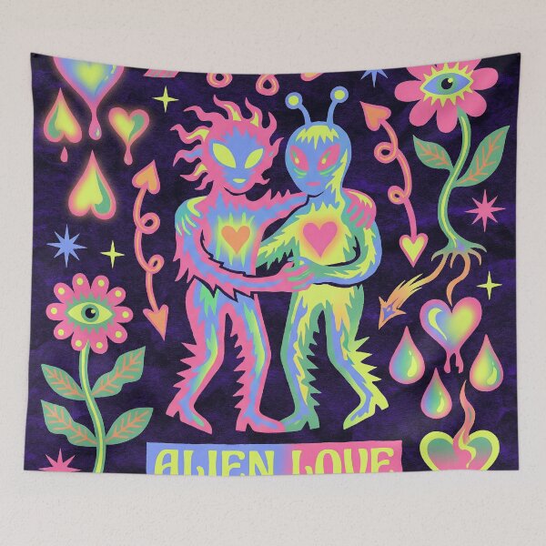 Item preview, Neon Psychedelic Alien Love Weirdcore Aesthetic designed and sold by zzz888.