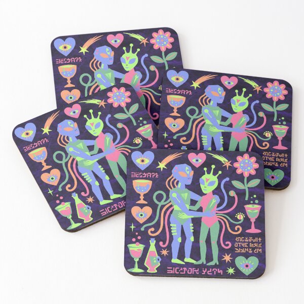 Item preview, Neon Psychedelic Alien Love Galactic Cipher designed and sold by zzz888.