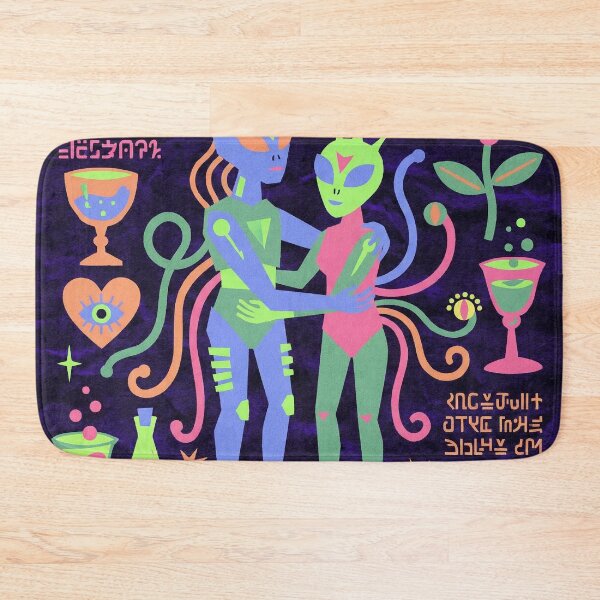 Item preview, Neon Psychedelic Alien Love Galactic Cipher designed and sold by zzz888.