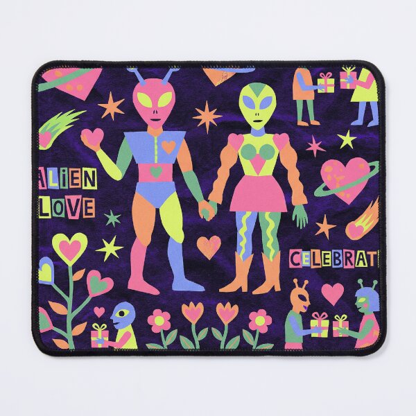 Item preview, Neon 90s Blacklight Alien Love Celebration designed and sold by zzz888.