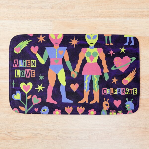 Item preview, Neon 90s Blacklight Alien Love Celebration designed and sold by zzz888.