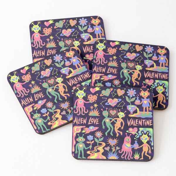 Item preview, Neon Psychedelic Alien Love Valentine Blacklight Aesthetic designed and sold by zzz888.