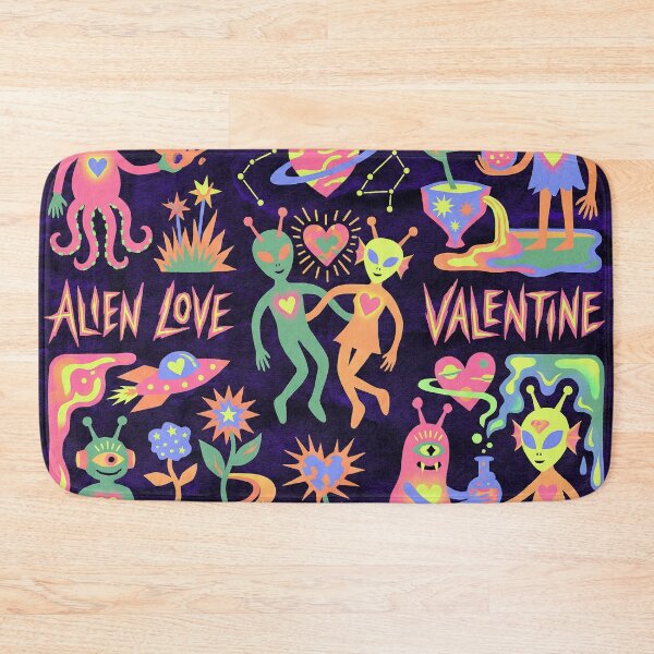 Item preview, Neon Psychedelic Alien Love Valentine Blacklight Aesthetic designed and sold by zzz888.