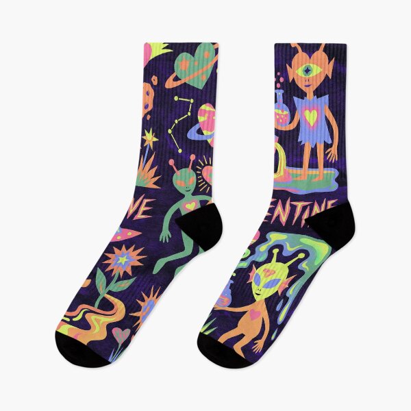 Item preview, Neon Psychedelic Alien Love Valentine Blacklight Aesthetic designed and sold by zzz888.