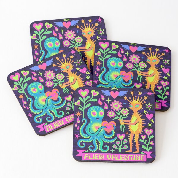Item preview, Neon Psychedelic Alien Valentine Octopus Love designed and sold by zzz888.