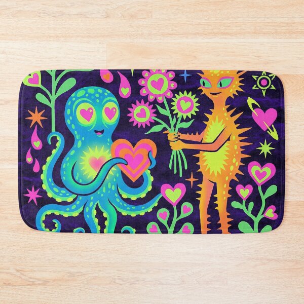 Item preview, Neon Psychedelic Alien Valentine Octopus Love designed and sold by zzz888.