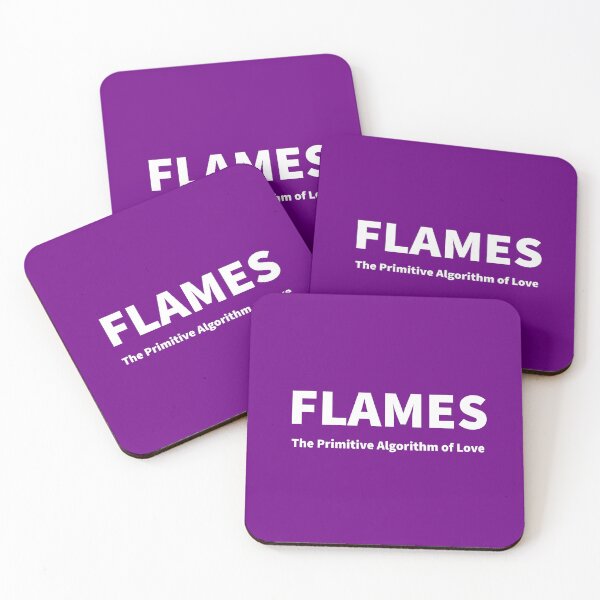 Item preview, "FLAMES" The Primitive Algorithm of Love" retro Dating app text design designed and sold by TR_fairydesigns.