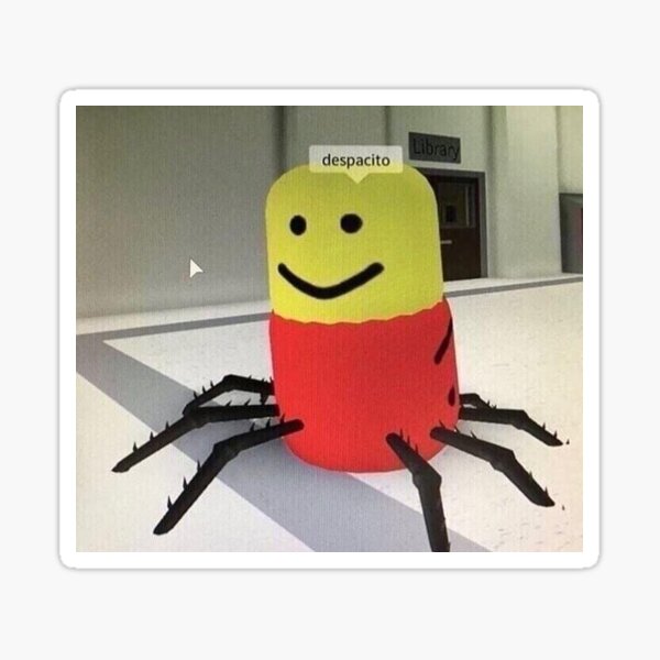 Despacito Roblox Spider Sticker Sticker By Tired Redbubble - roblox parodia off