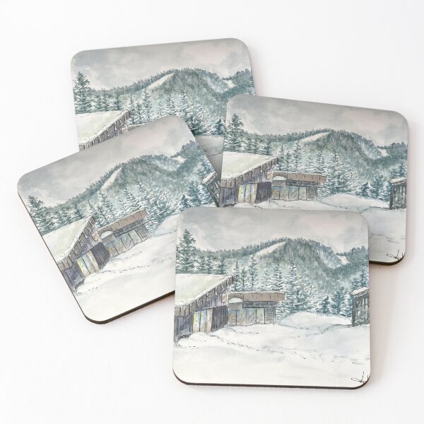 Item preview, Bouda Mama Pivovar in Winter – Czech Mountain Watercolour Illustration designed and sold by ArtwithKellie.