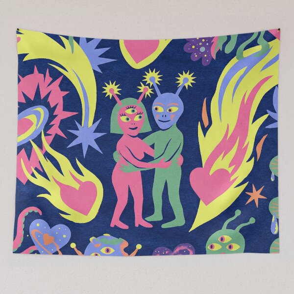 Item preview, Neon Psychedelic Alien Love Cosmic Chaos Montage designed and sold by zzz888.
