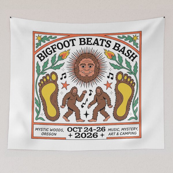Item preview, Bigfoot Beats Bash Vintage Music Festival Poster designed and sold by zzz888.