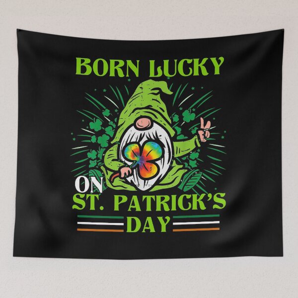 Item preview, Born Lucky Saint Patrick Day Gnome designed and sold by BernoNickel.