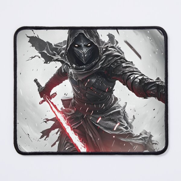 Item preview, Dark Sci-Fi Warrior Energy Blade Print - Cinematic Futuristic Design | Matte Vertical Wall Art for Gamers & Sci-Fi Fans designed and sold by ShopAyejaeys.