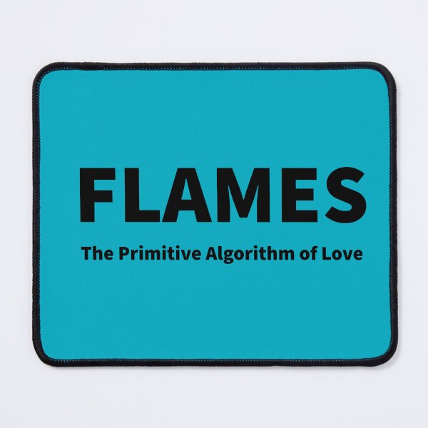 Item preview, "FLAMES" The Primitive Algorithm of Love" retro Dating app text design designed and sold by TR_fairydesigns.
