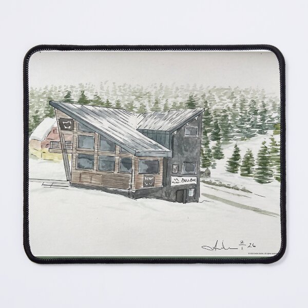Item preview, Pec Pod Sněžkou Bullbar – Czech Ski Bar Winter Watercolour designed and sold by ArtwithKellie.