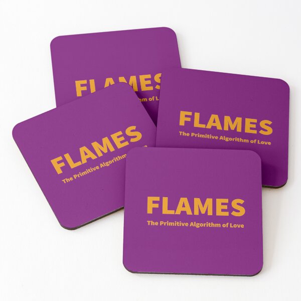 Item preview, "FLAMES" The Primitive Algorithm of Love" retro Dating app text design designed and sold by TR_fairydesigns.