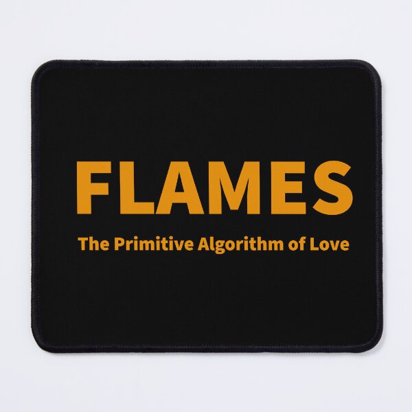 Item preview, "FLAMES" The Primitive Algorithm of Love" retro Dating app text design designed and sold by TR_fairydesigns.